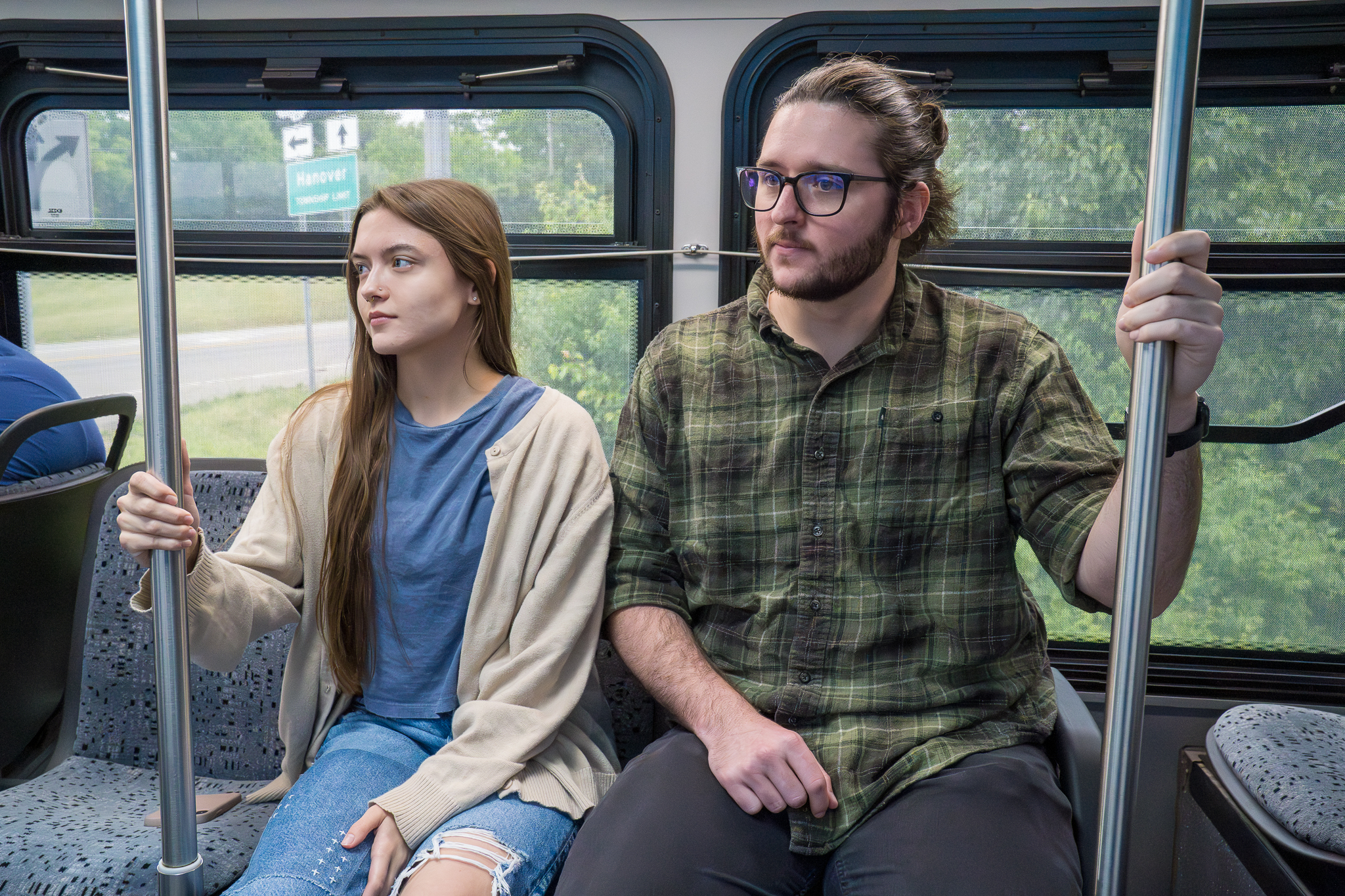 BCRTA bus and rider scene